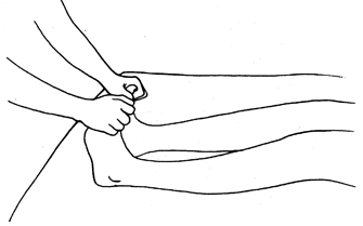 วิธีการนวดแผนโบราณขั้นพื้นฐาน "นวดขาและเท้า" ท่าที่ 9 "ดัดนิ้วเท้า" 